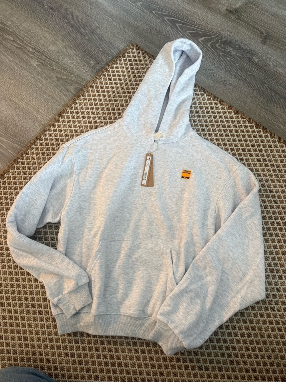 NWT SKIMS x Community Goods Cotton Fleece Hoodie Grey